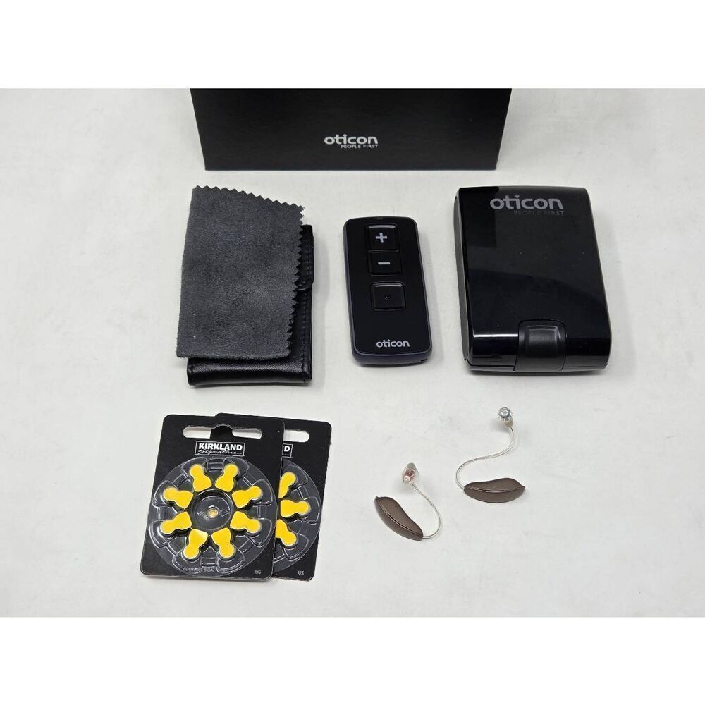 OTICON NERA 2 MINI RITE 312 PAIR HEARING AIDS W/ REMOTE AND MORE 2 LONG 80 POWER